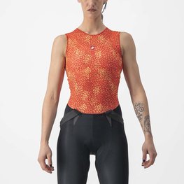 CASTELLI Cyklistické tričko bez rukávov - PRO MESH 4 W LADY - oranžová