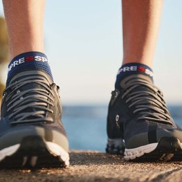 COMPRESSPORT Cyklistické ponožky členkové - PRO RACING 4.0 RUN - modrá