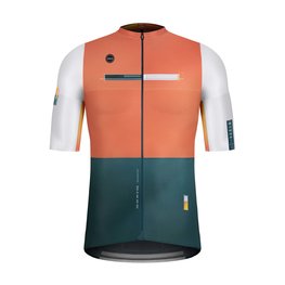 GOBIK Cyklistický dres s krátkym rukávom - ATTITUDE 2.0  - zelená/biela/oranžová