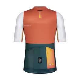 GOBIK Cyklistický dres s krátkym rukávom - ATTITUDE 2.0  - zelená/biela/oranžová