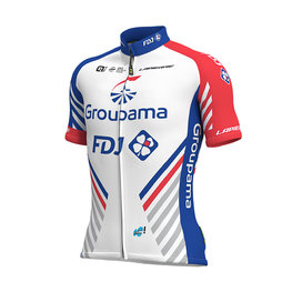 ALÉ Cyklistický dres s krátkym rukávom - GROUPAMA FDJ 2019 - biela/modrá/červená