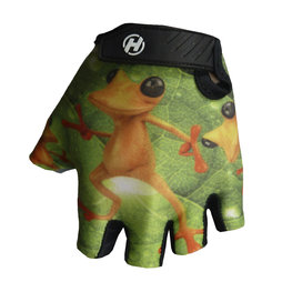 HAVEN Cyklistické rukavice krátkoprsté - DREAM KIDS - čierna/oranžová/zelená