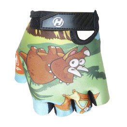 HAVEN Cyklistické rukavice krátkoprsté - DREAM KIDS - oranžová/čierna/zelená