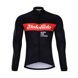 HOLOKOLO Cyklistický zimný dres a nohavice - OBSIDIAN WINTER - čierna/červená