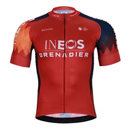 BONAVELO Cyklistický krátky dres a krátke nohavice - INEOS GRENADIERS '25 - červená/čierna