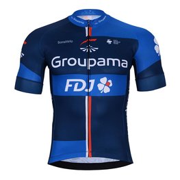 BONAVELO Cyklistický krátky dres a krátke nohavice - GROUPAMA FDJ 2025 - čierna/modrá