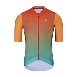 HOLOKOLO Cyklistický krátky dres a krátke nohavice - INFINITY - oranžová/červená/zelená/čierna
