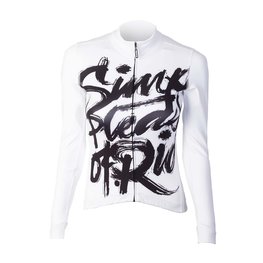 HOLOKOLO Cyklistický dres s dlhým rukávom zimný - STREETBEAT LADY WNT - biela/čierna