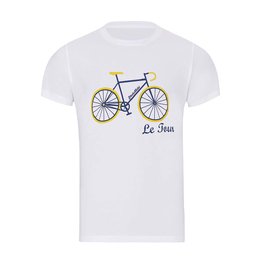 NU. BY HOLOKOLO Cyklistické tričko s krátkym rukávom - LE TOUR LEMON II. - biela