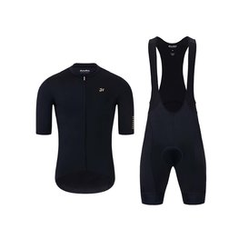 HOLOKOLO Cyklistický krátky dres a krátke nohavice - VICTORIOUS GOLD - čierna