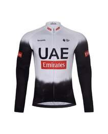 BONAVELO Cyklistický dlhý dres a nohavice - UAE 2025 WINTER - biela/čierna