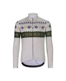 HOLOKOLO Cyklistický dlhý dres a nohavice - FROSTTRAIL WINTER - zelená/šedá/čierna