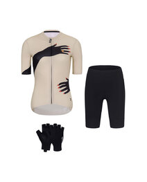 RIVANELLE Cyklistický mega set - HANDS LADY - béžová/čierna