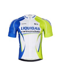 BONAVELO Cyklistický krátky dres a krátke nohavice - LIQUIGAS CANNONDALE - čierna/modrá/zelená