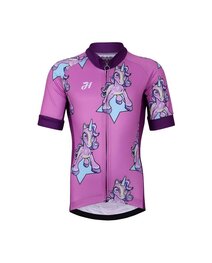 HOLOKOLO Cyklistický krátky dres a krátke nohavice - UNICORNS - fialová/čierna