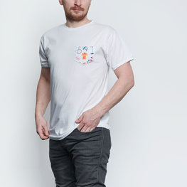 NU. BY HOLOKOLO Cyklistické tričko s krátkym rukávom - PEDAL BY PEDAL - viacfarebná/biela