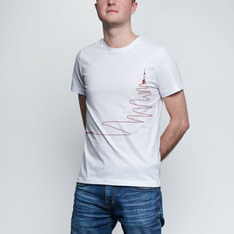 NU. BY HOLOKOLO Cyklistické tričko s krátkym rukávom - UP & NEVER STOP - biela