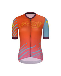 RIVANELLE Cyklistický krátky dres a krátke nohavice - LESS TALK  - čierna/červená/viacfarebná