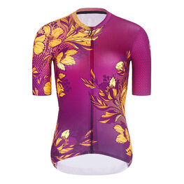 RIVANELLE Cyklistický krátky dres a krátke nohavice - BAROC - žltá/fialová