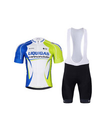 BONAVELO Cyklistický krátky dres a krátke nohavice - LIQUIGAS CANNONDALE - čierna/modrá/zelená