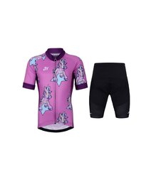 HOLOKOLO Cyklistický krátky dres a krátke nohavice - UNICORNS - fialová/čierna