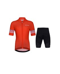 HOLOKOLO Cyklistický krátky dres a krátke nohavice - FLOW JUNIOR - čierna/červená
