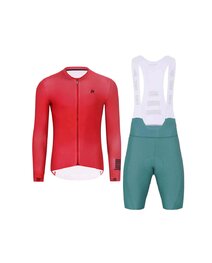 HOLOKOLO Cyklistický krátky dres a krátke nohavice - VICTORIOUS - zelená/červená