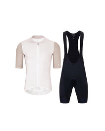 HOLOKOLO Cyklistický krátky dres a krátke nohavice - PERFORMANCE - čierna/béžová