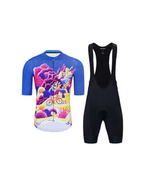 HOLOKOLO Cyklistický krátky dres a krátke nohavice - VOYAGE - viacfarebná/modrá