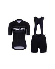 RIVANELLE Cyklistický krátky dres a krátke nohavice - GEAR UP  - biela/čierna