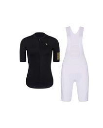 RIVANELLE Cyklistický krátky dres a krátke nohavice - VICTORIOUS GOLD LADY - čierna/zlatá