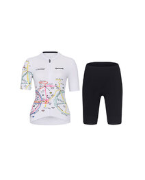 RIVANELLE Cyklistický krátky dres a krátke nohavice - MAAPPI ELITE - žltá/biela