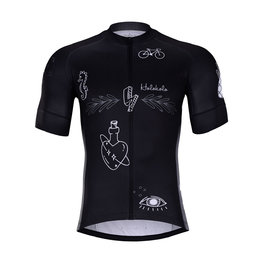 HOLOKOLO Cyklistický dres s krátkym rukávom - BLACK OUT - biela/čierna