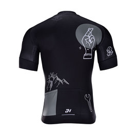 HOLOKOLO Cyklistický dres s krátkym rukávom - BLACK OUT - biela/čierna