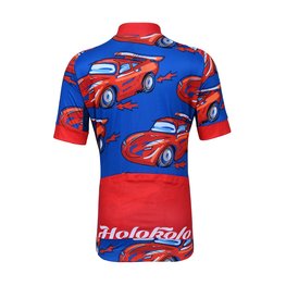 HOLOKOLO Cyklistický dres s krátkym rukávom - CARS KIDS - červená/modrá