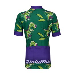 HOLOKOLO Cyklistický dres s krátkym rukávom - DINOSAURS KIDS - zelená