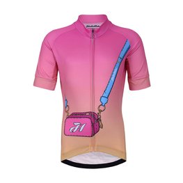 HOLOKOLO Cyklistický dres s krátkym rukávom - CANDYBAG KIDS - žltá/ružová