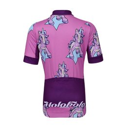 HOLOKOLO Cyklistický dres s krátkym rukávom - UNICORNS KIDS - ružová/viacfarebná