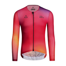 MONTON Cyklistický dres s dlhým rukávom letný - FIRE SUMMER - červená