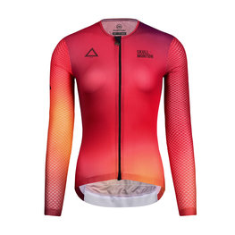 MONTON Cyklistický dres s dlhým rukávom letný - FIRE LADY SUMMER - červená