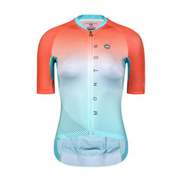MONTON Cyklistický dres s krátkym rukávom - NEON LADY - oranžová/zelená