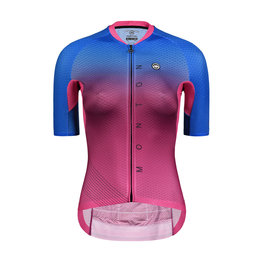 MONTON Cyklistický dres s krátkym rukávom - NEON LADY - červená/modrá