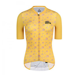 MONTON Cyklistický dres s krátkym rukávom - PURPLEFLORAL YELLOW - žltá