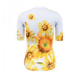 MONTON Cyklistický dres s krátkym rukávom - SUNFLOWER LADY - biela/žltá