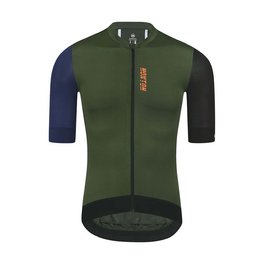MONTON Cyklistický dres s krátkym rukávom - TRAVELER EVO - čierna/zelená/modrá