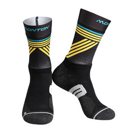 MONTON Cyklistické ponožky klasické - GREFFIO 2  - čierna/žltá