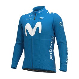 ALÉ Cyklistický dres s dlhým rukávom zimný - MOVISTAR 2020 WINTER - svetlo modrá