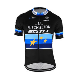 GIORDANA Cyklistický dres s krátkym rukávom - MITCHELTON-SCOTT '19 - čierna/modrá