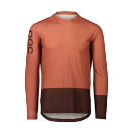 POC Cyklistický dres s dlhým rukávom letný - MTB PURE - hnedá/oranžová