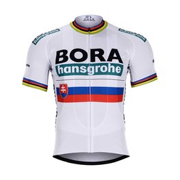 BONAVELO Cyklistický dres s krátkym rukávom - BORA UCI 2019 KIDS - biela